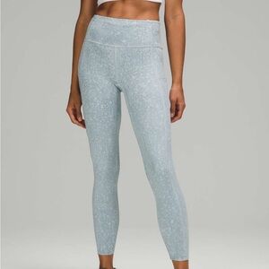 Lululemon Fast and Free High-Rise Leggings, 25" in City Grit White Blue Fog